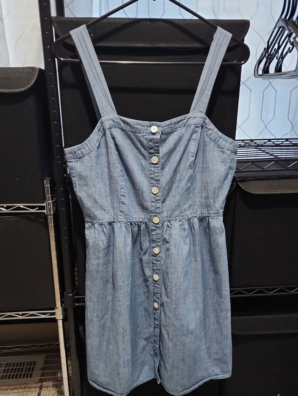 J. Crew Light Blue Chambray Button-Front Sundress